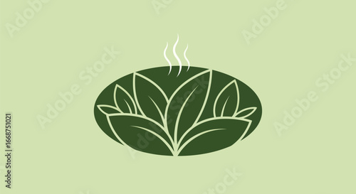 Steaming Green Leaves.