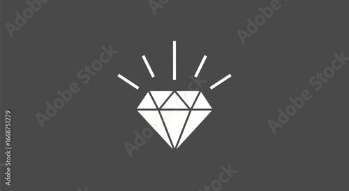 Sparkling Diamond Gemstone Icon Symbol of Luxury and Value.