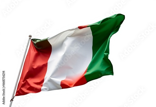italian flag isolated on white background.