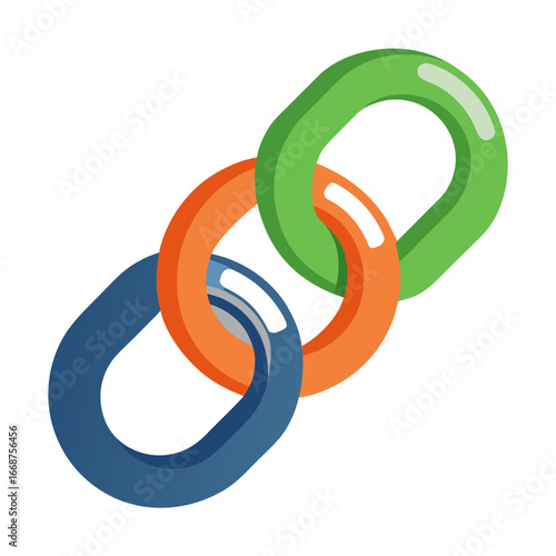 Dynamic interconnected chain links symbolizing strength, unity, and progress, creating a modern visual for business, technology, and collaboration concepts.