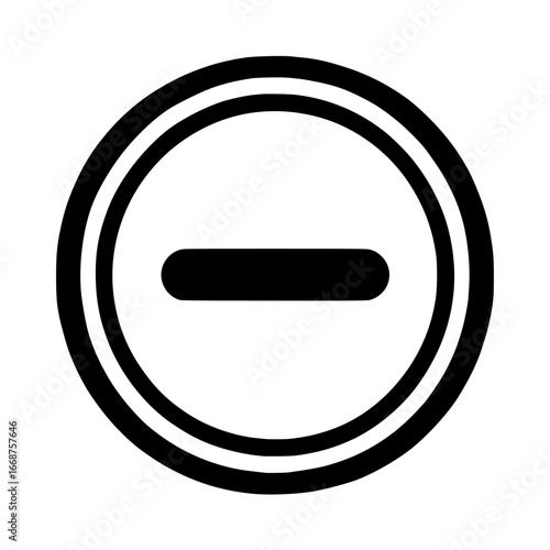 Modern minimalist minus symbol graphic, perfect for web design, UI/UX, and user interfaces