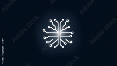 Glowing Circuit Tree Technology and Artificial Intelligence Digital Futuristic Minimal Dark Background with Neural Network Brain Innovation