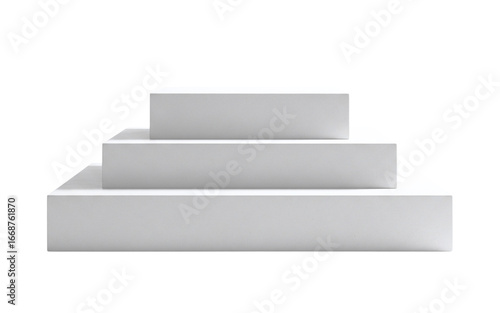 Bild auf Leinwand White three-tiered podium for a multi-product showcase