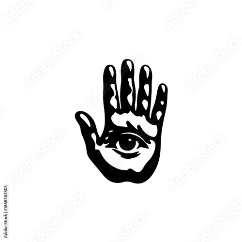 Mystical Hand with All-Seeing Eye Symbol for Esoteric and Spiritual Concepts