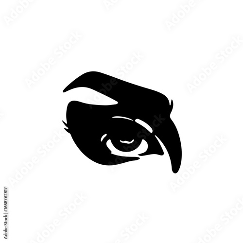 Intense, watchful eye with bold outline captures focused attention and deep observation for impactful design