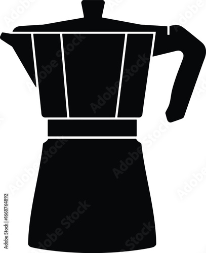 Flat Black Bold Outline Coffee Pot Icon Clean Minimal Vector Design Silhouette
