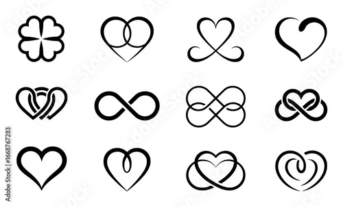 Collection of Heart and Infinity Symbol Designs
