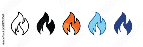 Fire Flame  Icon Element For Design