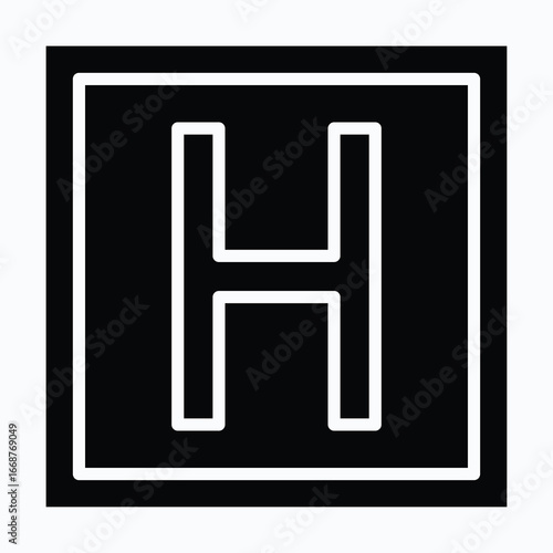 Hospital Signboard, Medical Icon Sign Vector Icon, Isolated Vector Silhouette Style Icon, 