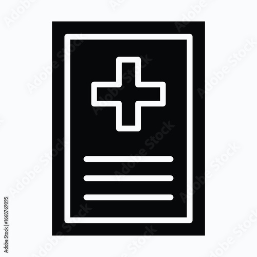 Hospital Signboard, Medical Icon Sign Vector Icon, Isolated Vector Silhouette Style Icon, 