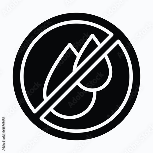 No Water Vector Icon, Isolated Vector Silhouette Style Icon,