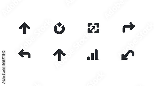 Collection of eight different icons