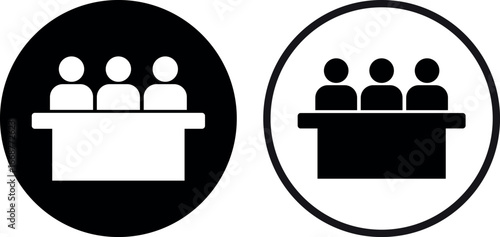 Jury icon set in two styles . Jury group committee icon . Vector illustration