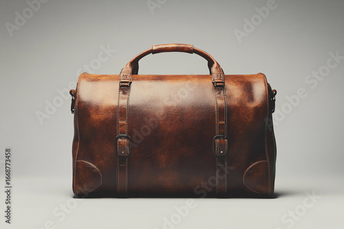 Brown leather duffel bag stylish travel luggage handcrafted quality