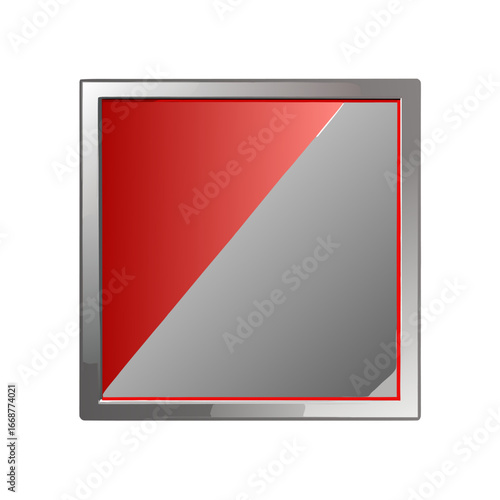 Glossy silver square with subtle shine vector graphic
