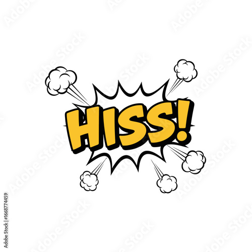 Comic Book Hiss! Sound Effect with Clouds