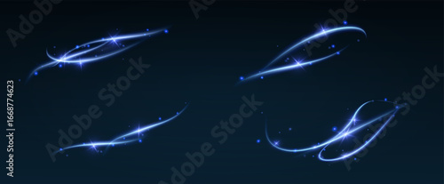 Fire trail wave, bright glow speed curve line. Glowing gold and white light stream, vector, png. Light curve line swirl effect.	
