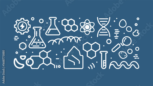 Scientific and educational icons pattern with molecules atoms and dna science