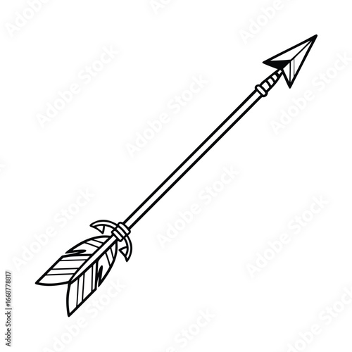 Classic decorative arrow with fletching