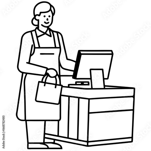 woman in cash