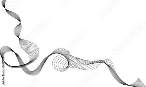 Vector art of abstract black wavy line art