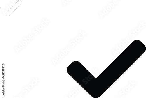 Simple black check mark on white ground