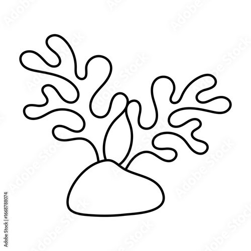 Coral vector icon. Seaweed illustration sign. Algae symbol or logo. seaware web icon.