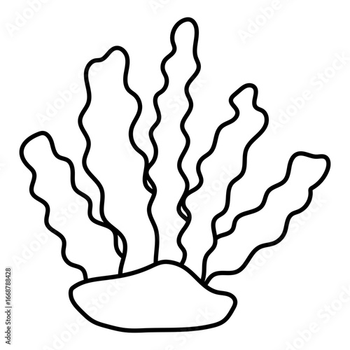 Coral vector icon. Seaweed illustration sign. Algae symbol or logo. seaware web icon.