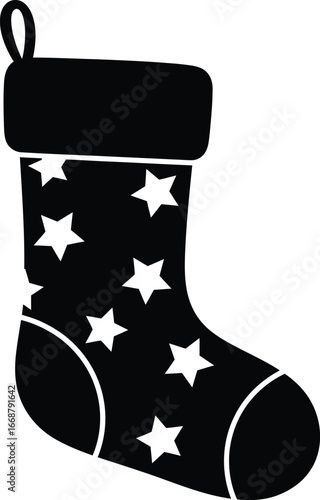 Christmas ornaments vector art of christmas stocking with star pattern for holiday decoration and festive celebration vector