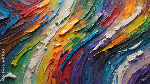 Multi-colored paint strokes	