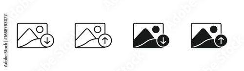 Download or upload picture vector icons .