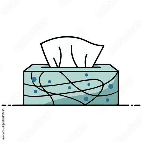 Paper box white napkins common cold handkerchiefs isolated vector illustration on white background