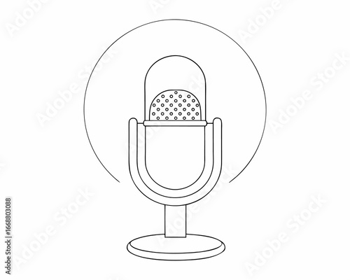 3d logo microphone icon art on isolated flat design  jpg