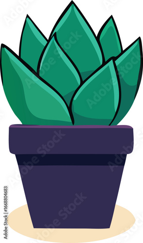Vibrant green succulent plant in a dark purple pot a charming indoor houseplant for home decor and gardening enthusiasts