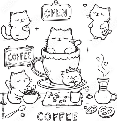 “The Café That Served Paws and Peace” (or) “Coffee, Cookies, and Crowned Cats”