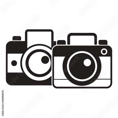 Camera icon silhouette – black photo camera symbols for photography, media, and photo app design