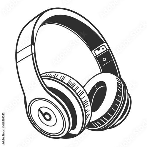 headphones and music notes