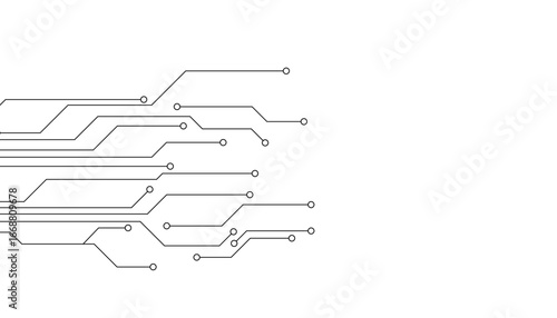 Technology black circuit diagram concept. High-tech circuit board connection system.Vector abstract technology on a white background.