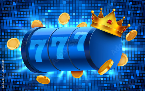Slot machine wins the jackpot. 777 Big win concept. Casino jackpot. Vector illustration