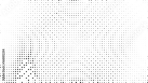 Black and white halftone gradient background with dotted pixel texture retro pop art style abstract grunge pattern digital wallpaper design vintage comic effect backdrop
