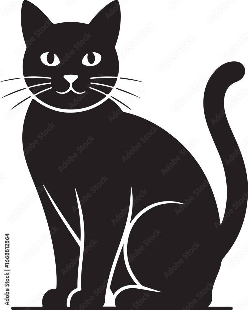 Fototapeta premium cat-black-vector-icon-style-simple-shape
