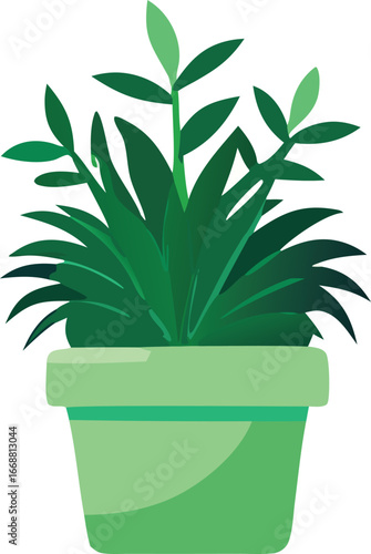 Green potted plant fresh natural foliage home decor botanical element vibrant leafy growth office decoration indoor garden