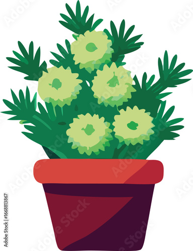 Charming potted chrysanthemums with lush green foliage a delightful floral arrangement for any decorative purpose