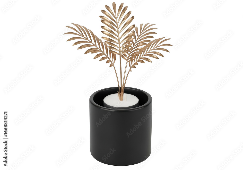 Obraz premium Elegant palm plant in a modern pot isolated on transparent background