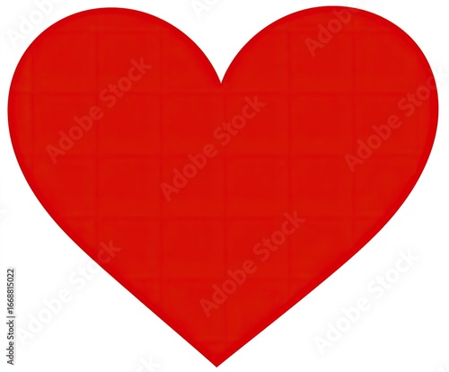 Solid red heart with subtle grid pattern