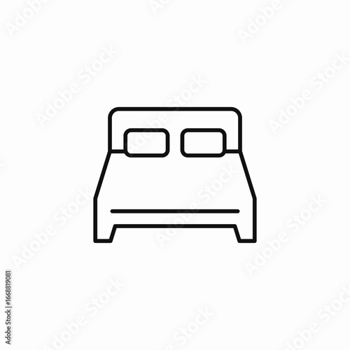bedroom with pillows icon sign vector