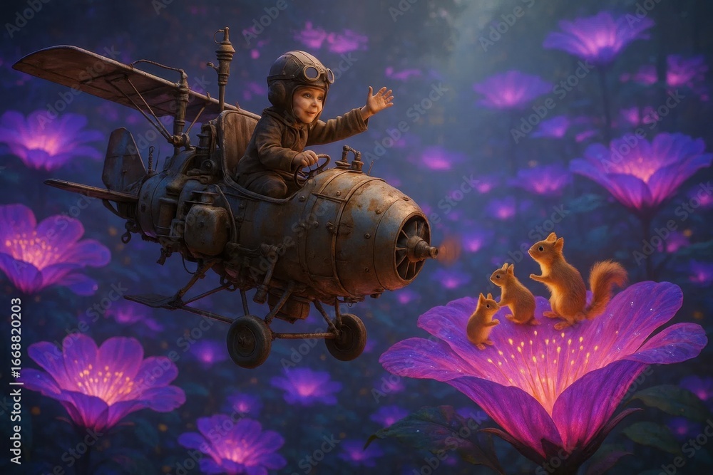 Fototapeta premium A Whimsical Adventure in a Steampunk World