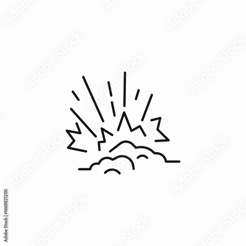 ground explosion burst icon sign vector