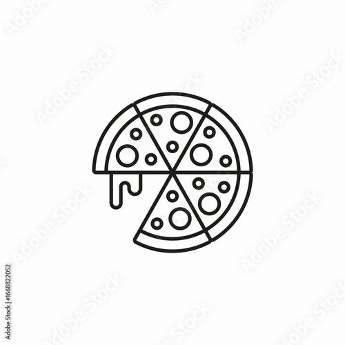 sliced pizza pie icon sign vector