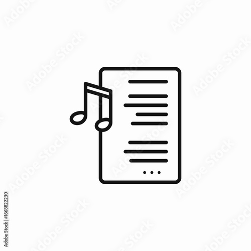song lyrics sheet icon sign vector